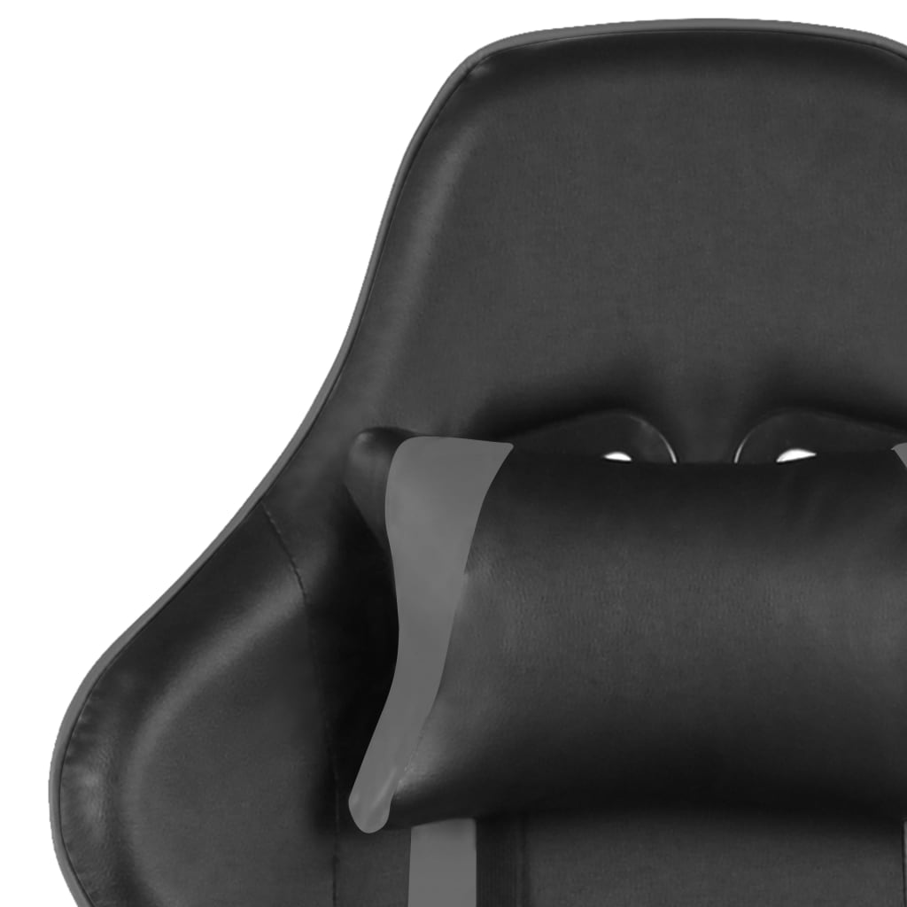 vidaXL Otočná herná stolička s opierkou nôh sivá PVC