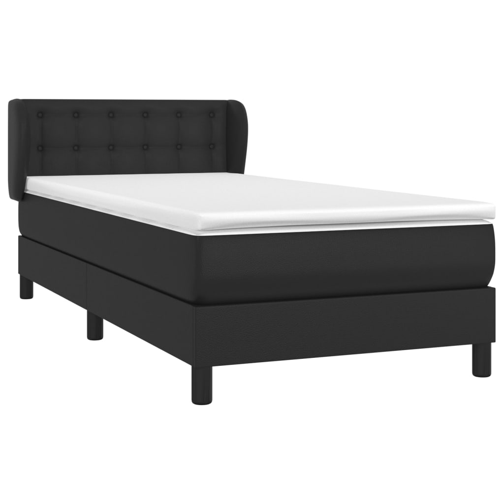 vidaXL Boxspring posteľ s matracom čierna 100x200 cm umelá koža
