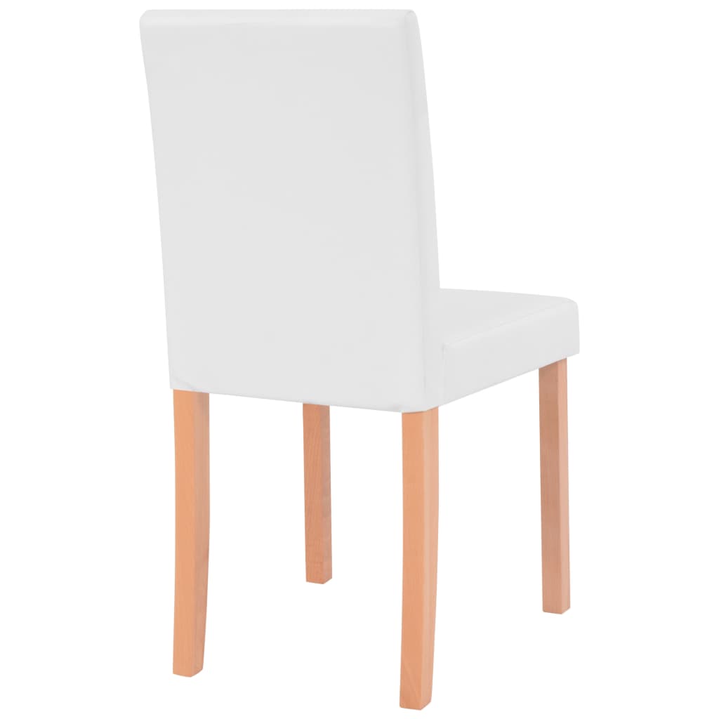 vidaXL Jedálenský stôl a stoličky, 7 ks, umelá koža a dubové drevo, krémové