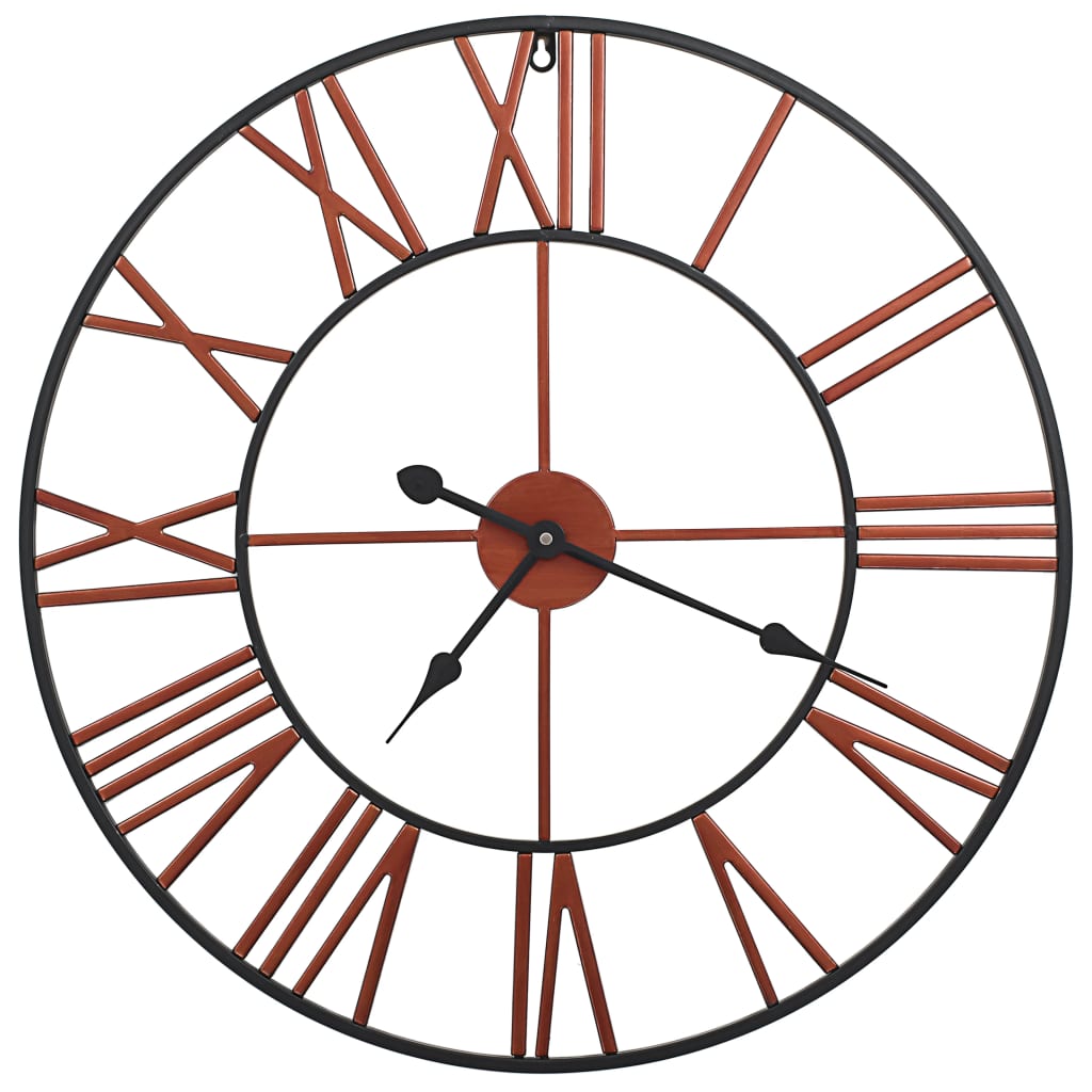 vidaXL Nástenné hodiny červené 58 cm kovové
