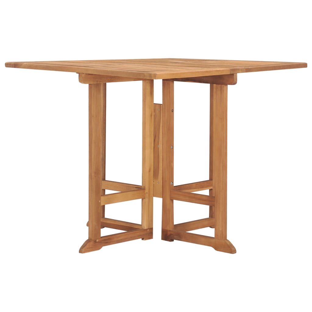 vidaXL Skladací záhradný jedálenský stôl 90x90x75 cm teakový masív