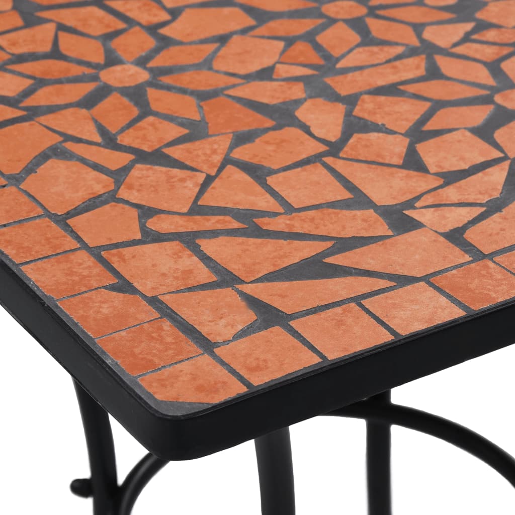 vidaXL Mozaikový bistro stolík, tehlová farba 60 cm, keramika