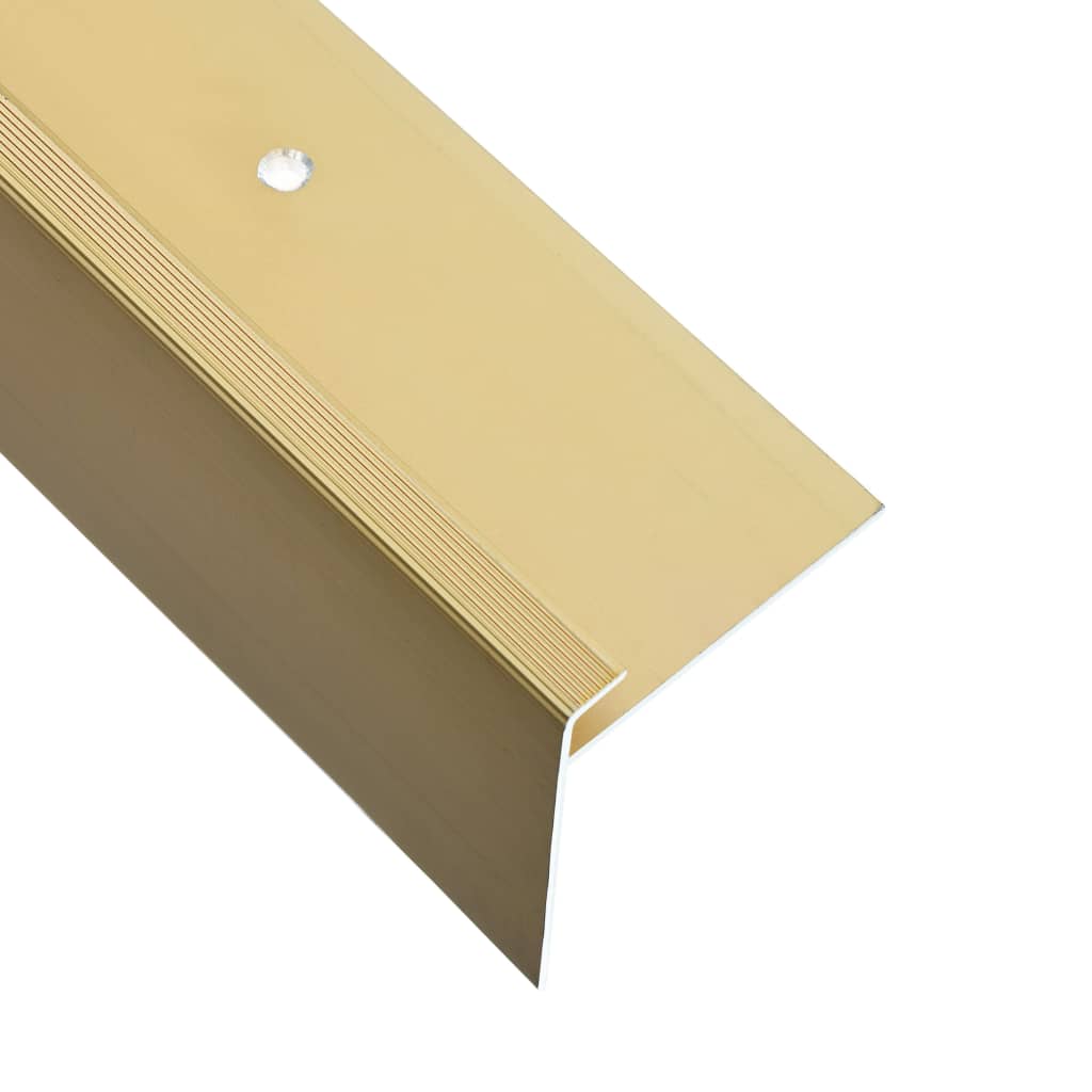 vidaXL Schodové lišty v tvare F 15 ks, hliník 90 cm, zlaté
