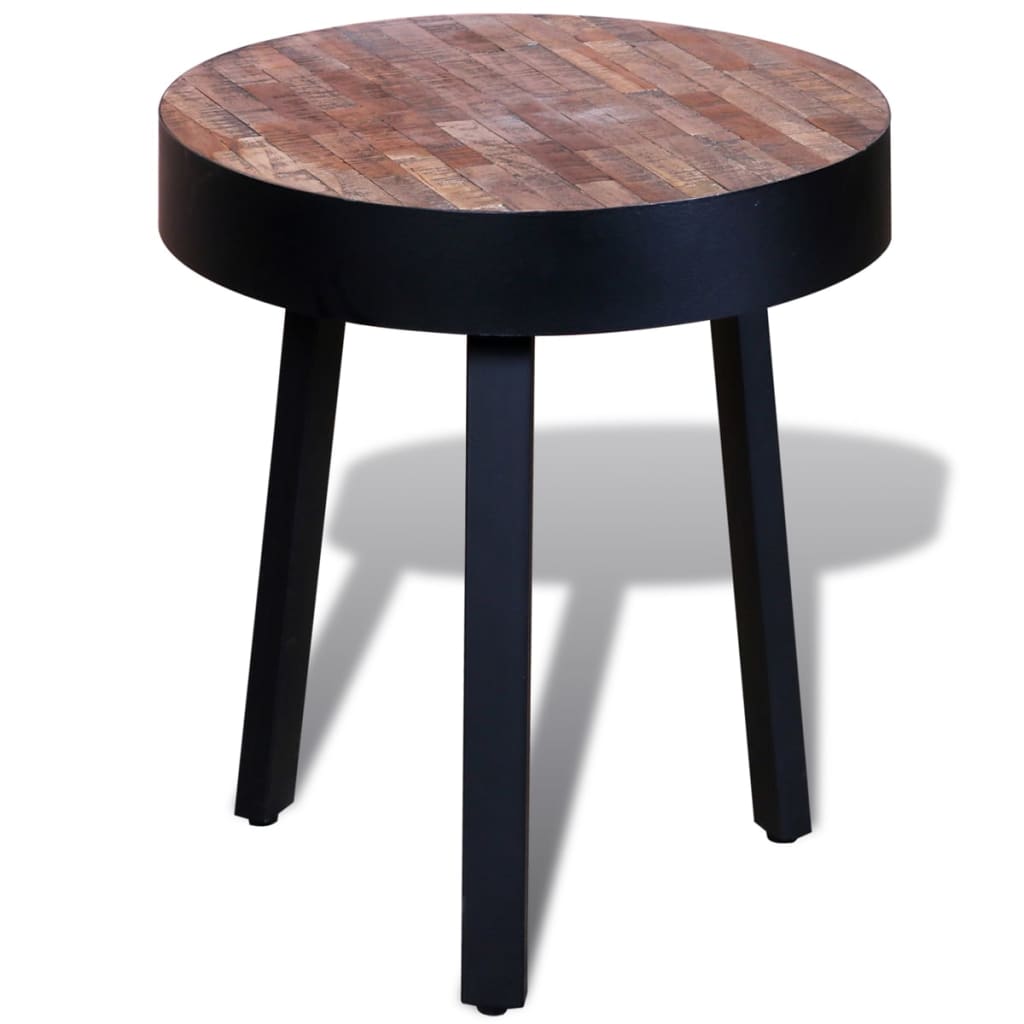 vidaXL Odkladací stolík, okrúhly, recyklované tíkové drevo