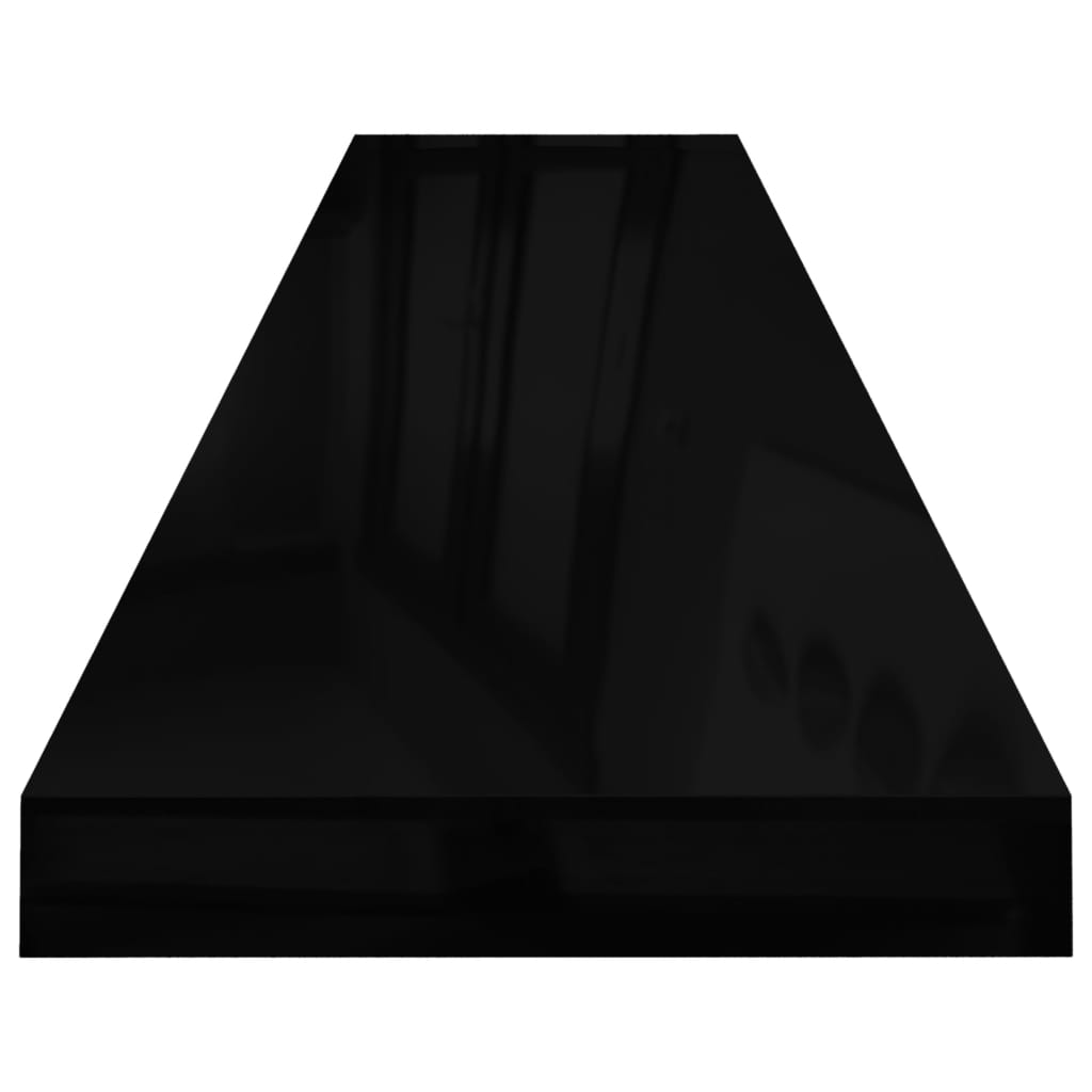 vidaXL Plávajúce nástenné police 2ks, lesklé čierne 120x23,5x3,8cm,MDF