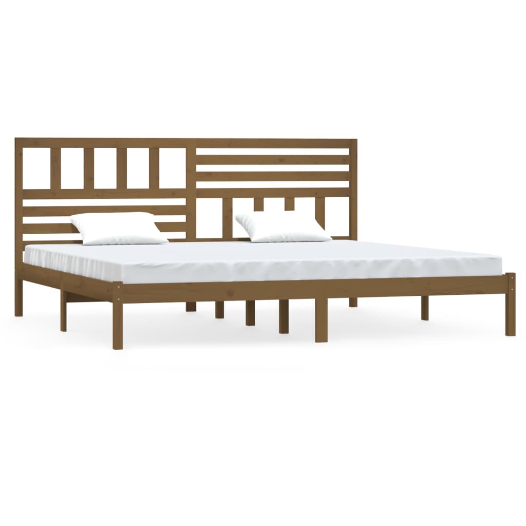 vidaXL Rám postele medovo-hnedý masívna borovica 200x200 cm