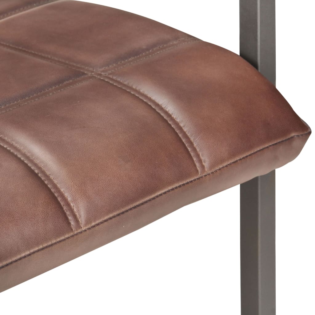 vidaXL Jedálenské stoličky s perovou kostrou 6 ks ošúchané hnedé pravá koža