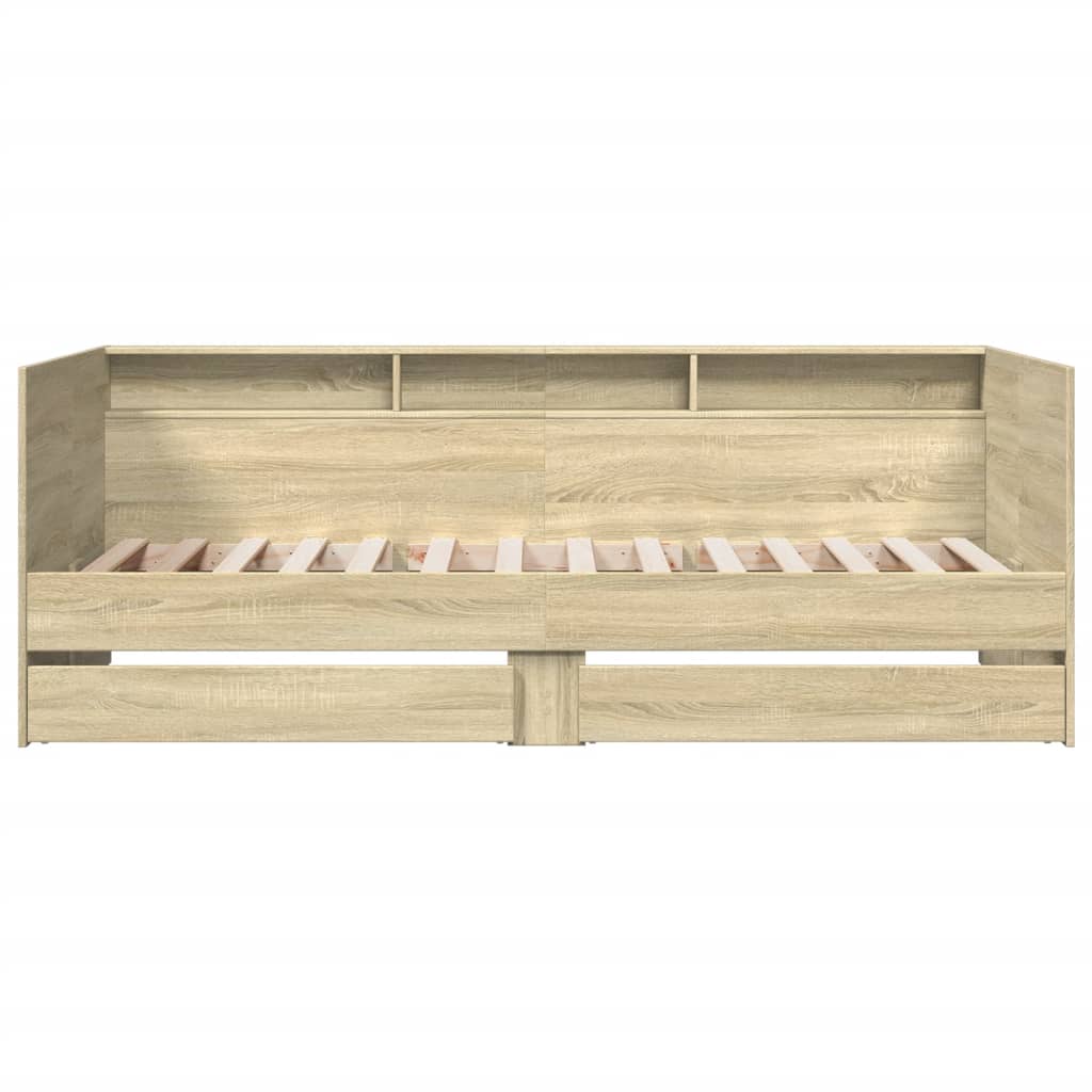 vidaXL Denná posteľ so zásuvkami dub sonoma 90x190 cm kompozitné drevo