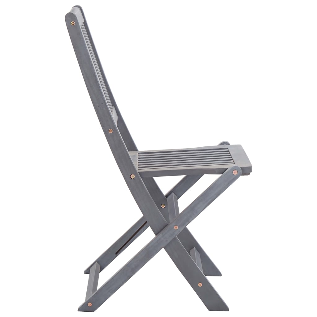 vidaXL Skladacie vonkajšie stoličky s podložkami 4 ks akáciový masív