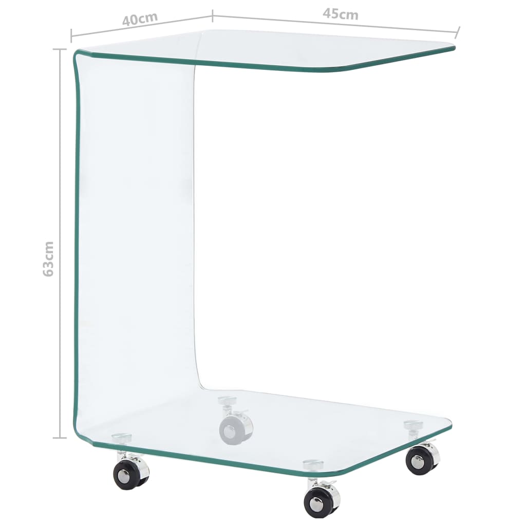 vidaXL Konferenčný stolík 45x40x63 cm, tvrdené sklo
