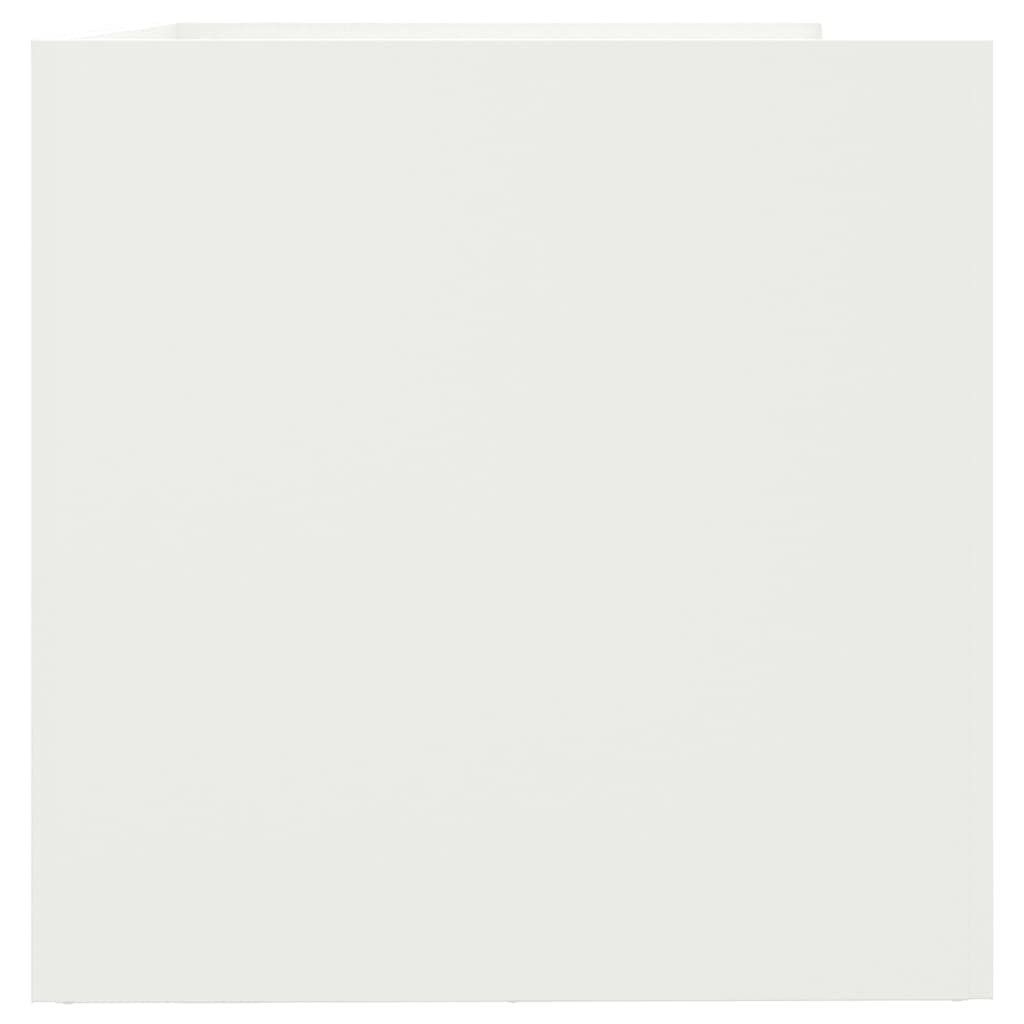 vidaXL Kvetináč biely 62x40x39 cm oceľ valcovaná za studena