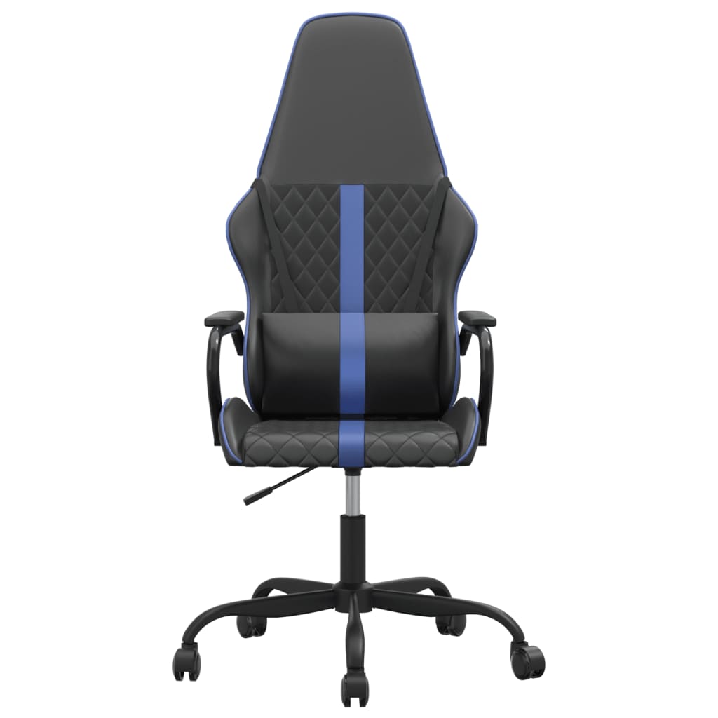 vidaXL Masážna herná stolička modro-čierna umelá koža