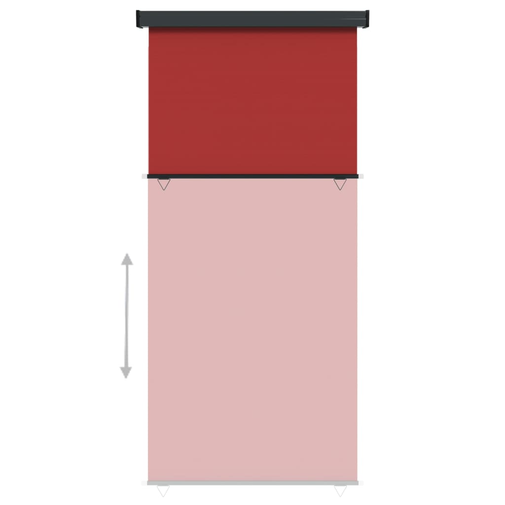 vidaXL Bočná markíza na balkón 122x250 cm, červená