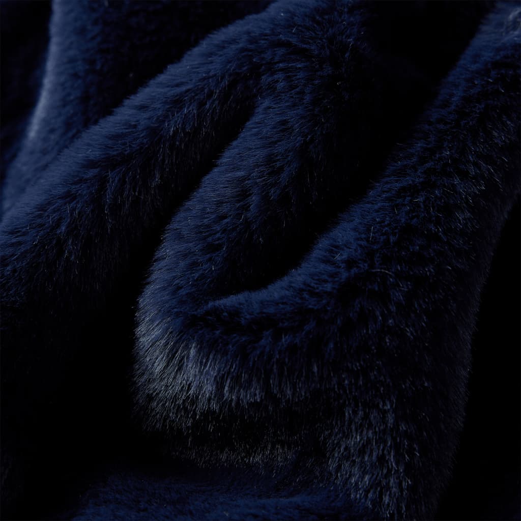 Detský kabát z umelej kožušiny, námornícka modrá 92