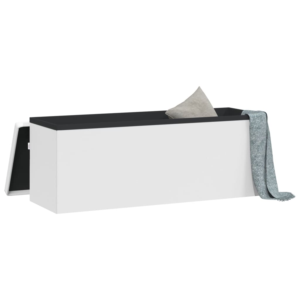 vidaXL Úložná lavica skladacia biela PVC