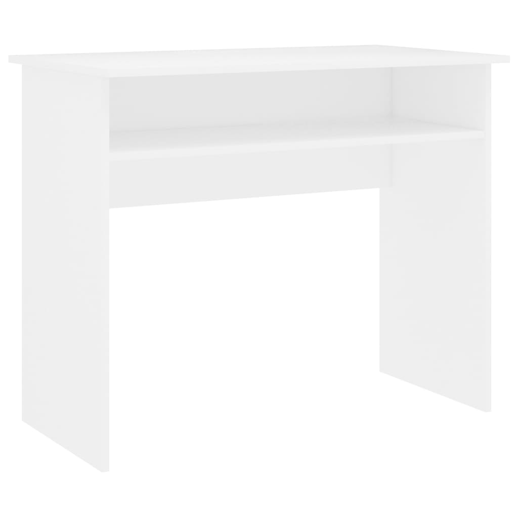 vidaXL Písací stôl, biely 90x50x74 cm, drevotrieska