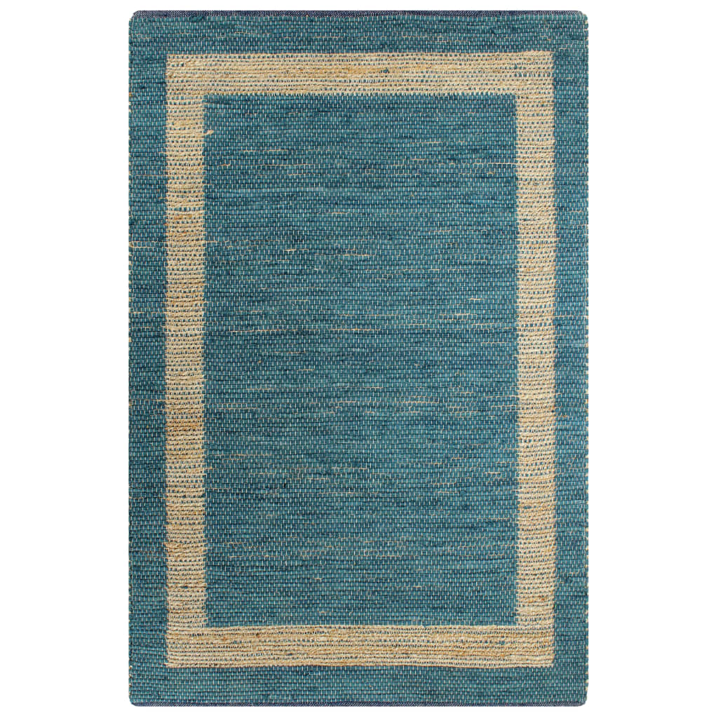 vidaXL Ručne vyrobený jutový koberec modrý 160x230 cm