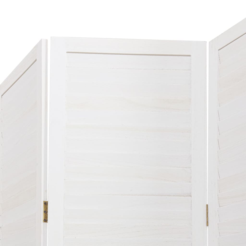 vidaXL Paraván 3 panely biely masívne drevo paulovnie