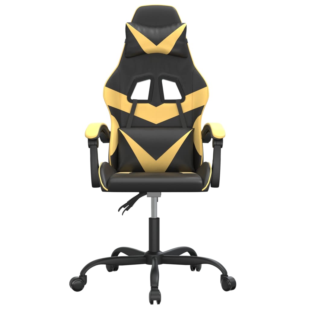 vidaXL Herná stolička čierna a zlatá umelá koža