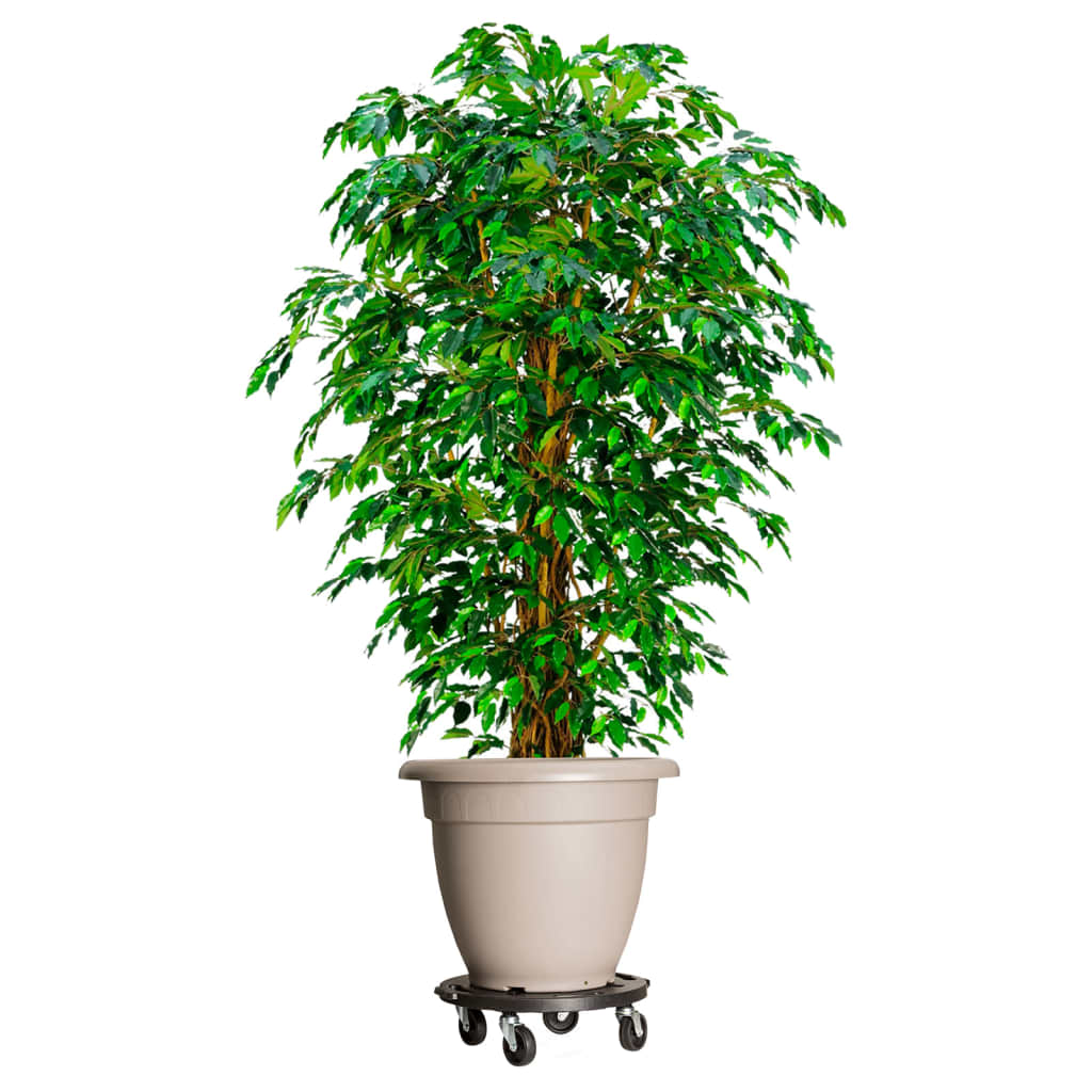 vidaXL Vozík na rastliny s kolieskami priemer 40 cm čierny 275 kg