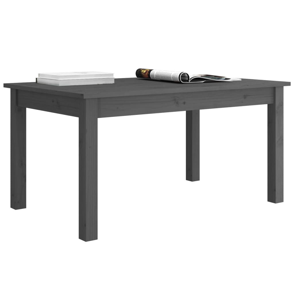 vidaXL Konferenčný stolík sivý 80x50x40 cm borovicový masív