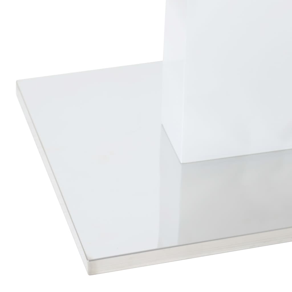 vidaXL Jedálenský stôl, vysoký lesk, biely 180x90x76 cm, MDF