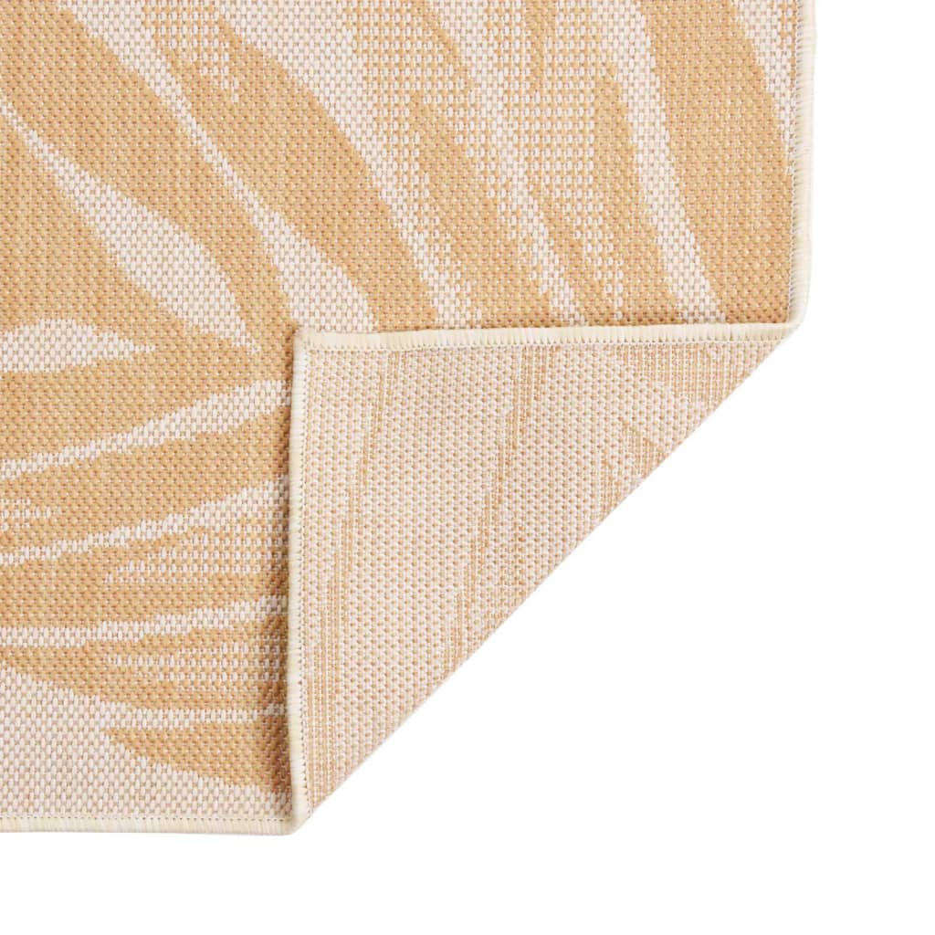 vidaXL Vonkajší koberec s plochým tkaním 140x200 cm listový vzor