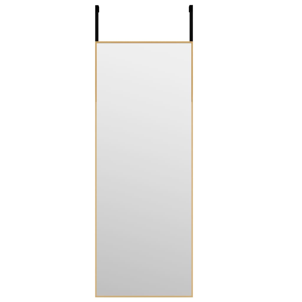 vidaXL Zrkadlo na dvere zlaté 30x80 cm sklo a hliník