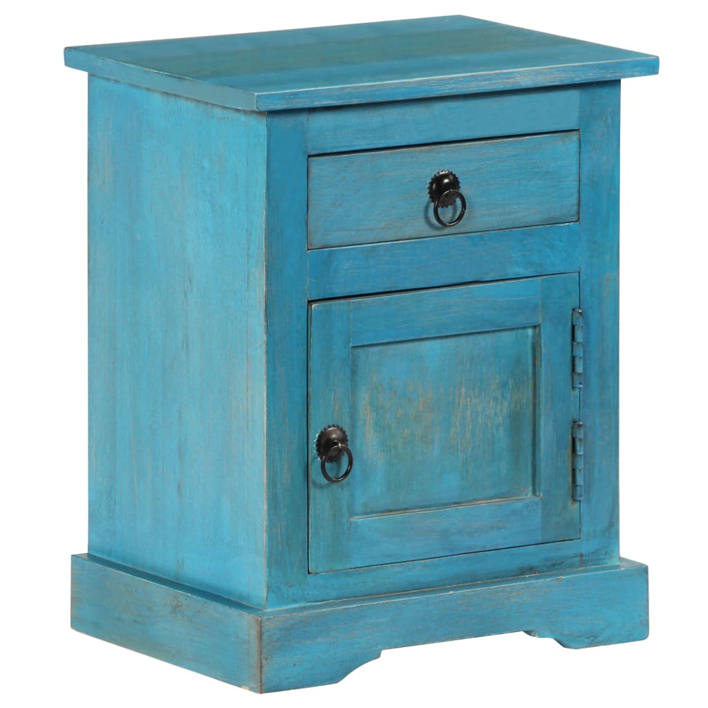 vidaXL Nočný stolík z mangovníkového dreva 40x30x50 cm modrý