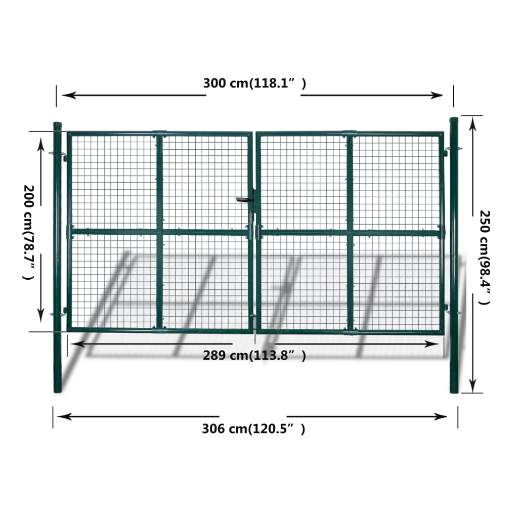 Záhradná bránka do plotu s mrežou 289 x 200 cm / 306 x 250 cm