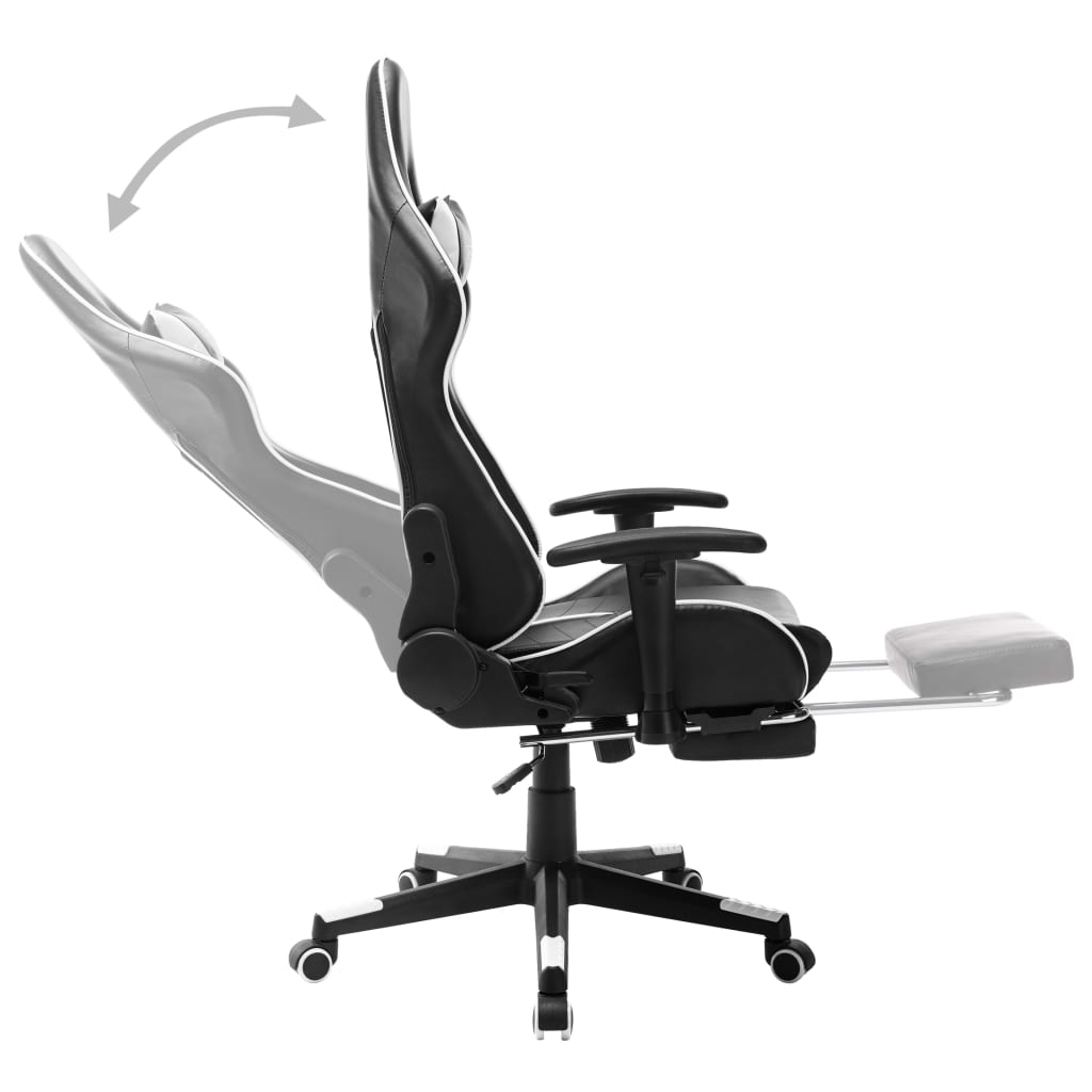 vidaXL Herná stolička s opierkou na nohy čierno-biela umelá koža