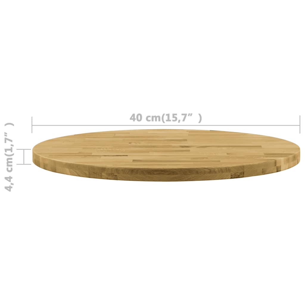 vidaXL Stolová doska dubové drevo okrúhla 44 mm 400 mm