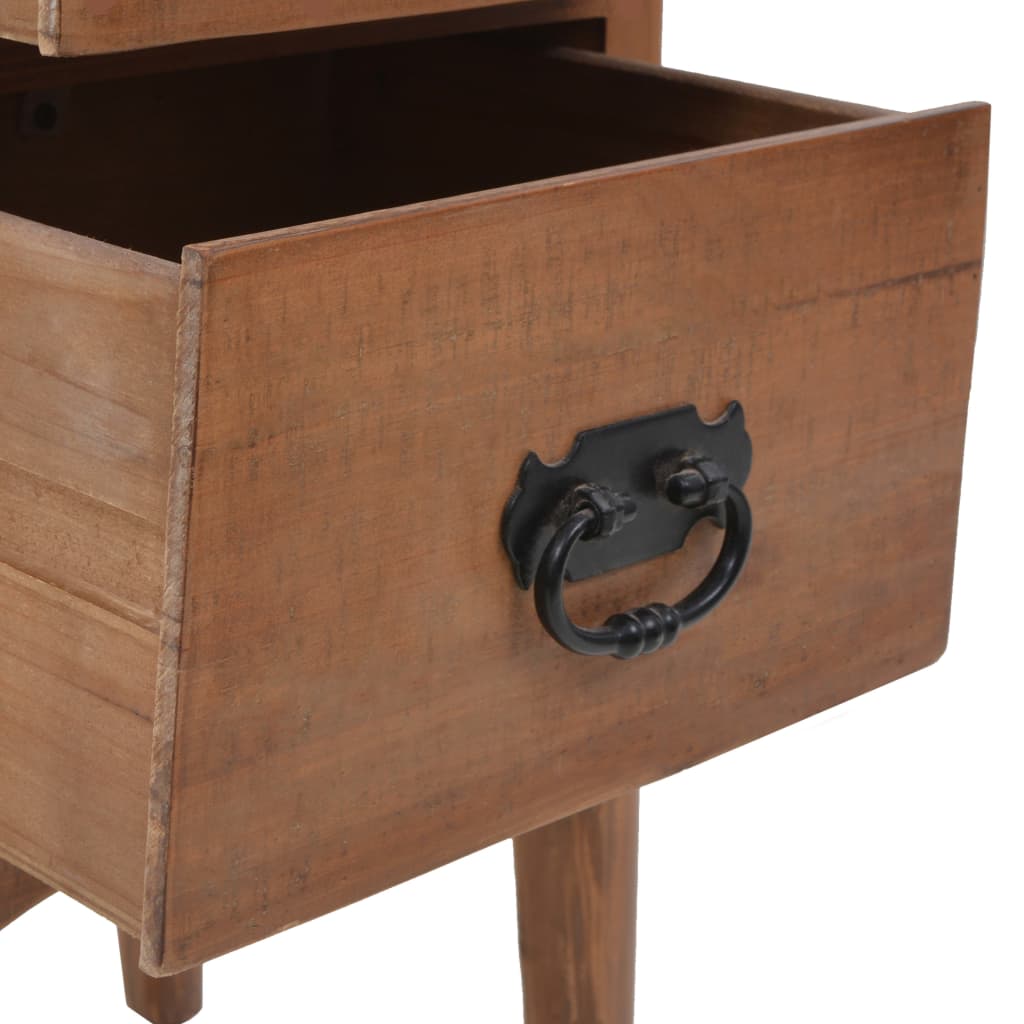 vidaXL Nočný stolík z jedľového dreva 40x29x68 cm hnedý