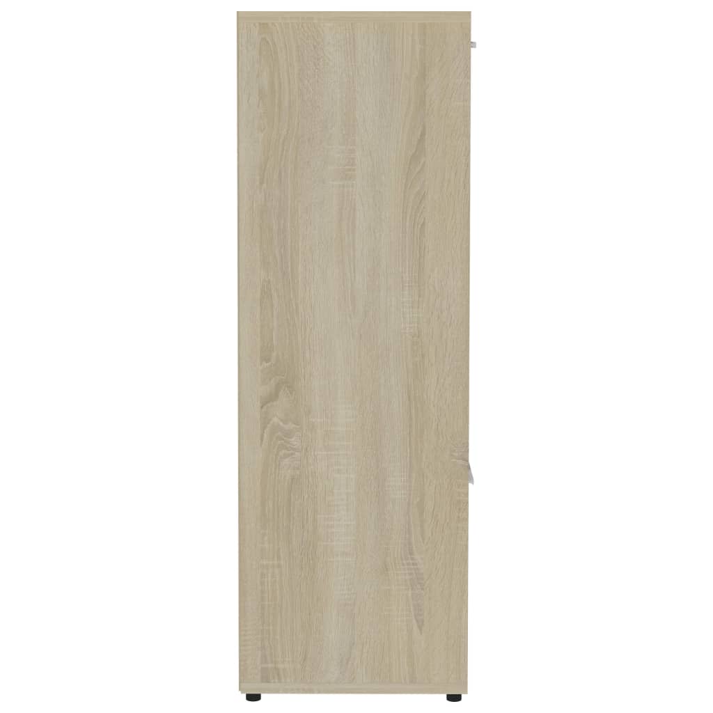vidaXL Knižnica, biela a dub sonoma 90x30x90 cm, kompozitné drevo