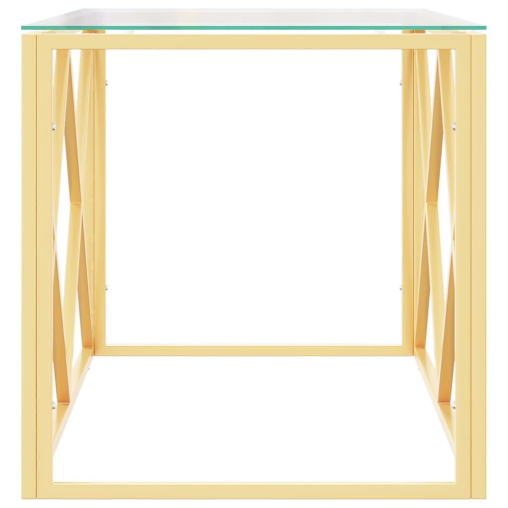 vidaXL Konferenčný stolík 110x45x45 cm nehrdzavejúca oceľ a sklo