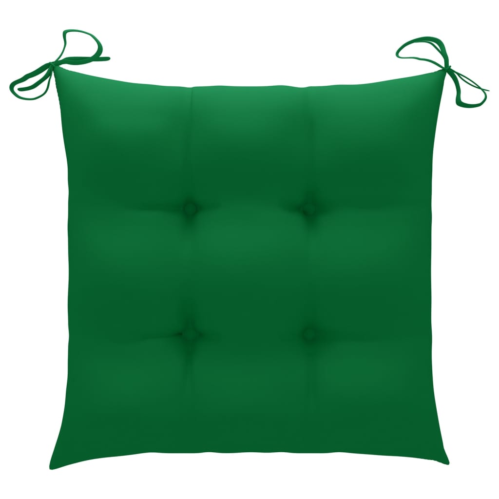 vidaXL Jedálenské stoličky 6 ks zelené sedáky tíkový masív