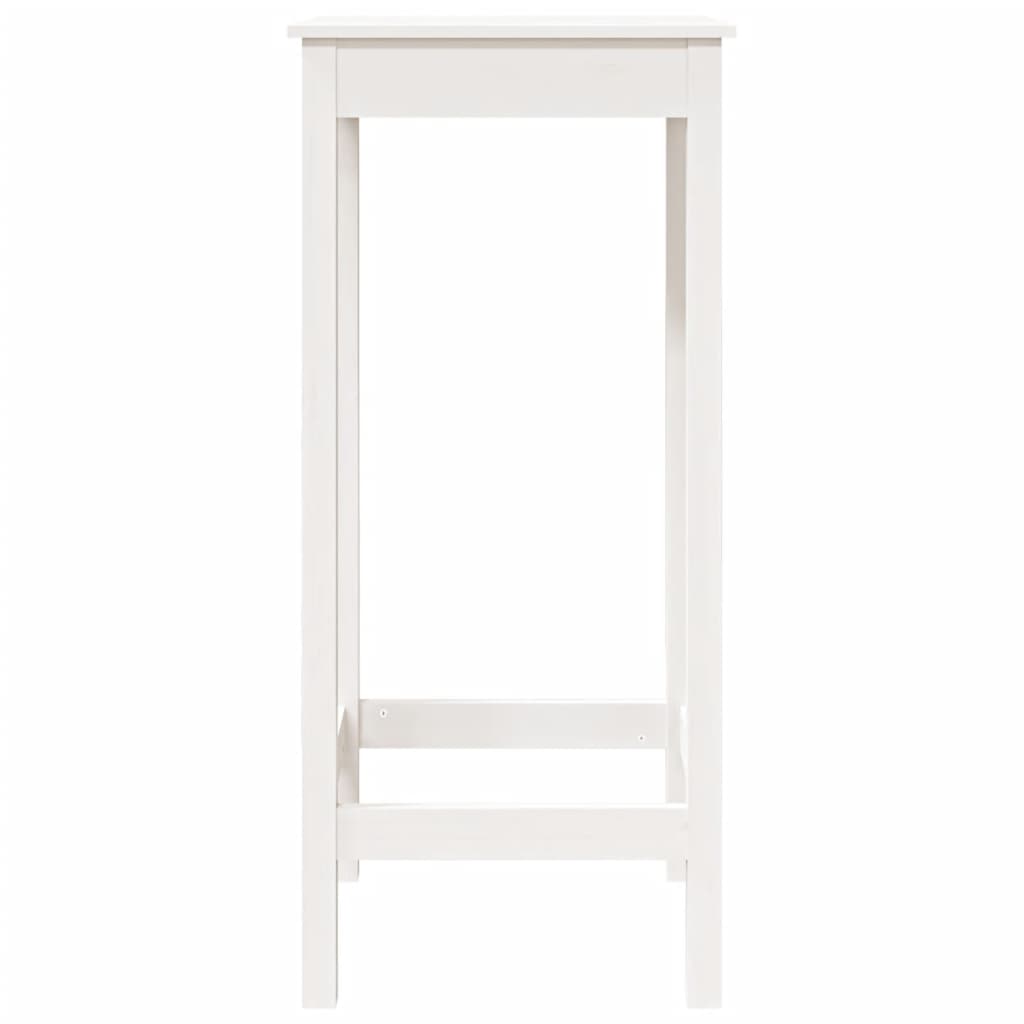 vidaXL Barový stolík biely 50x50x110 cm borovicový masív