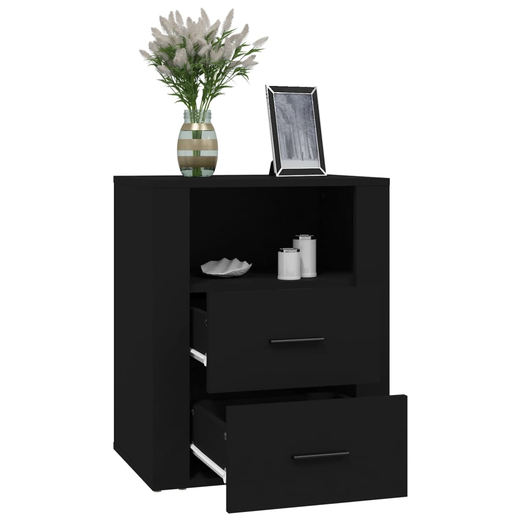 vidaXL Nočný stolík čierny 50x36x60 cm spracované drevo