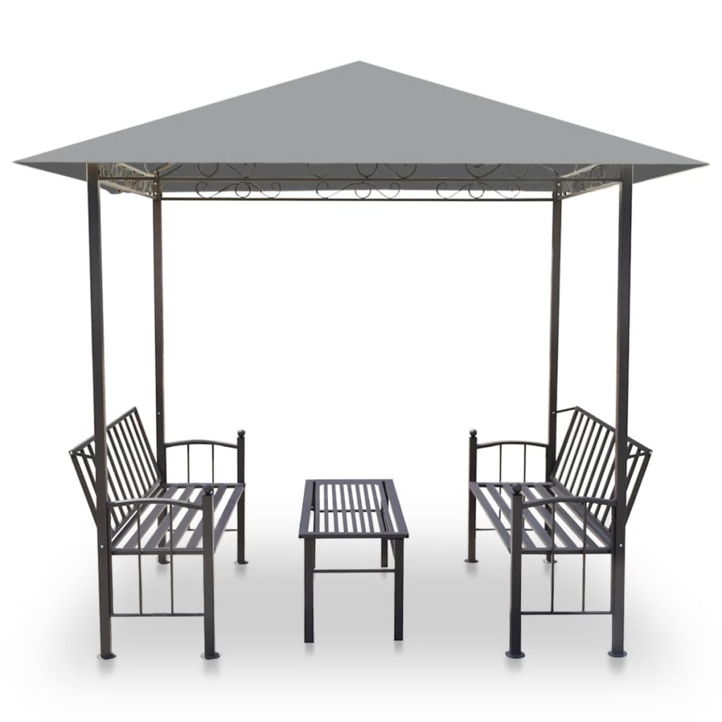 vidaXL Záhradný altánok so stolom a lavicami antracitový 2,5x1,5x2,4 m