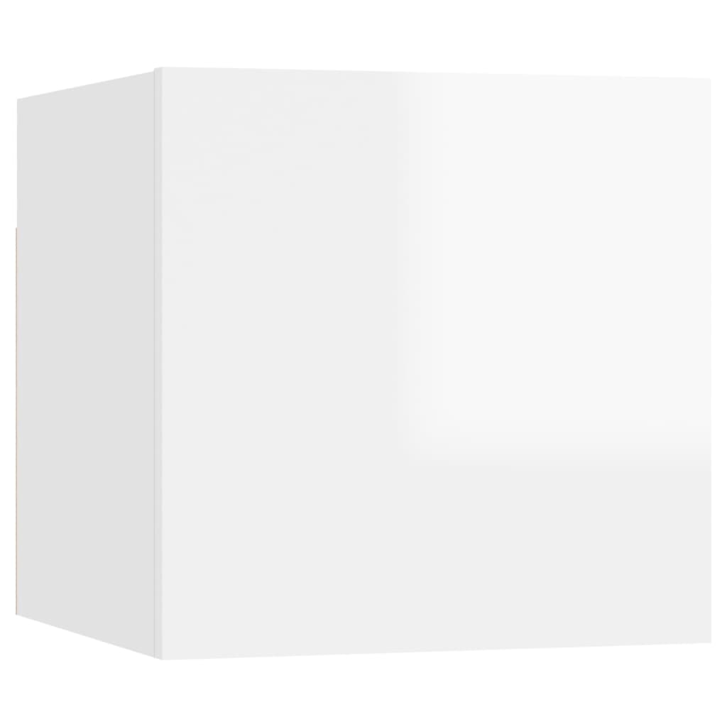 vidaXL Nástenná TV skrinka lesklá biela 30,5x30x30 cm