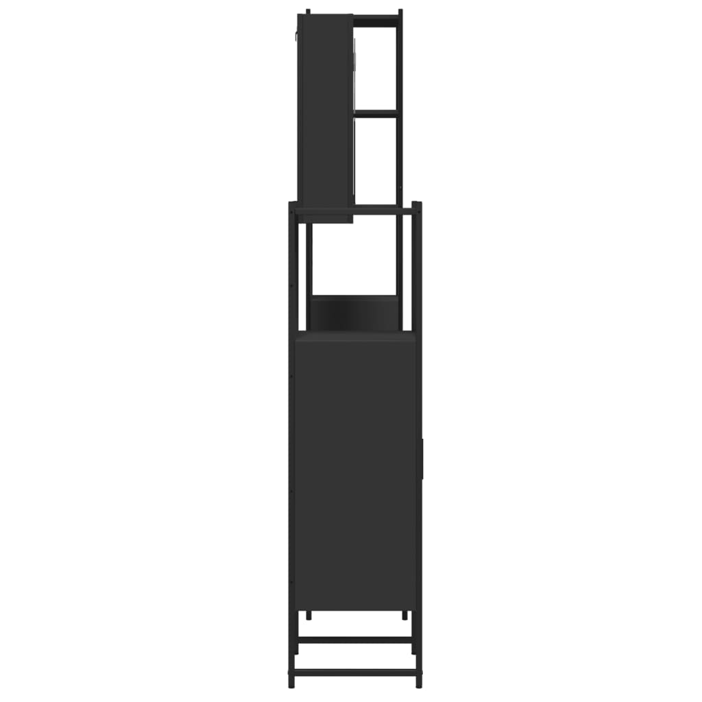 vidaXL 4-dielna sada kúpeľňových skriniek čierna kompozitné drevo
