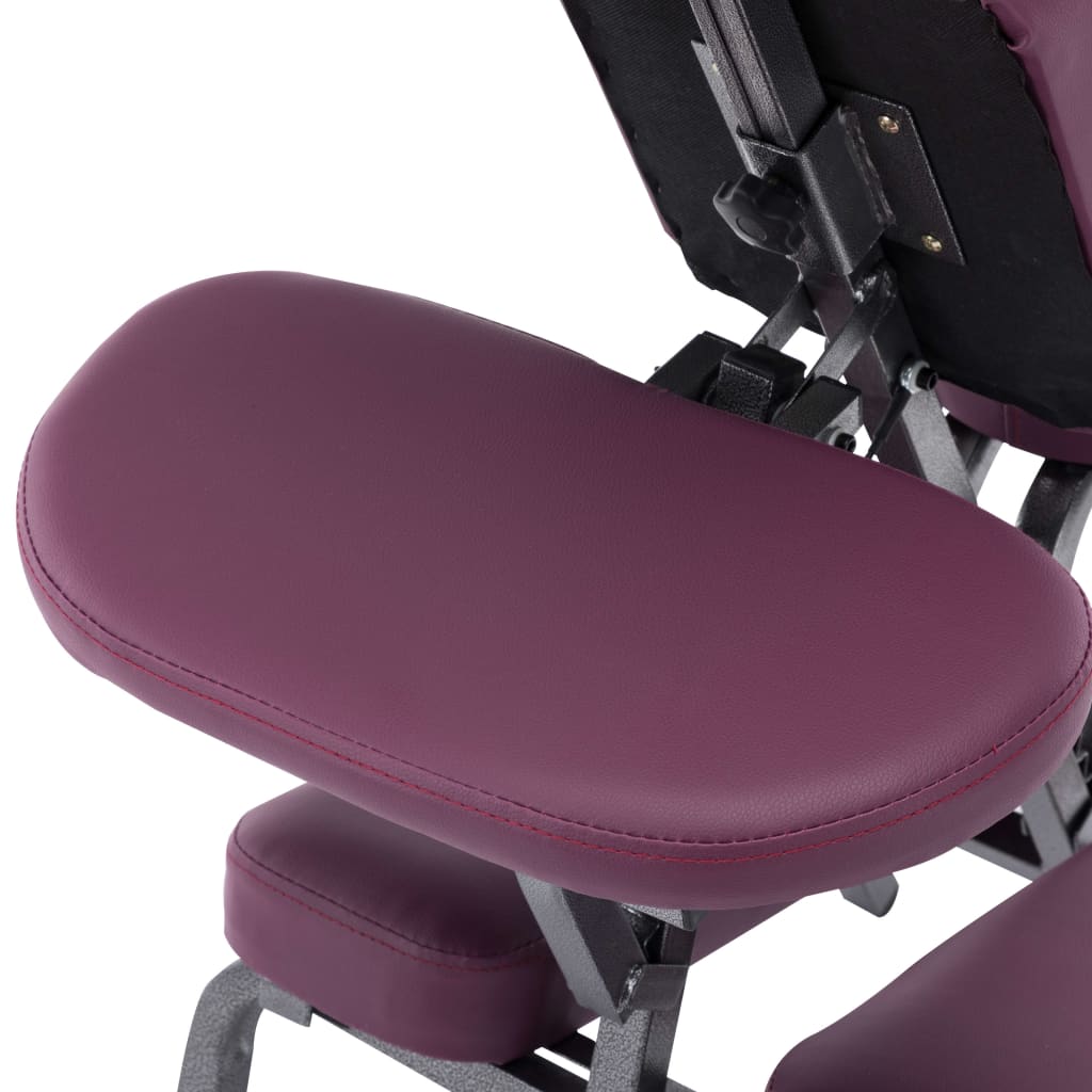 vidaXL Masážna stolička, umelá koža, burgundská červená 122x81x48 cm