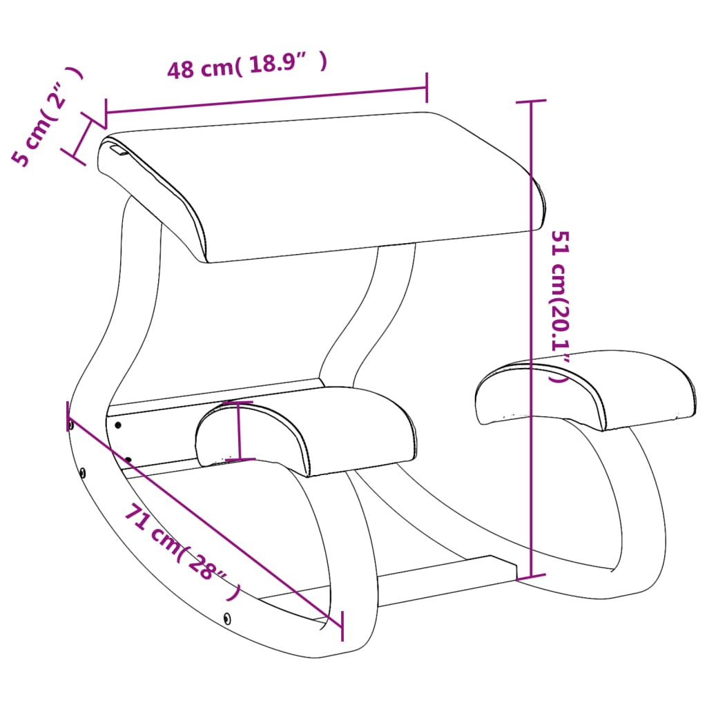vidaXL Stolička na kľačanie krémová 48x71x51 cm brezová preglejka
