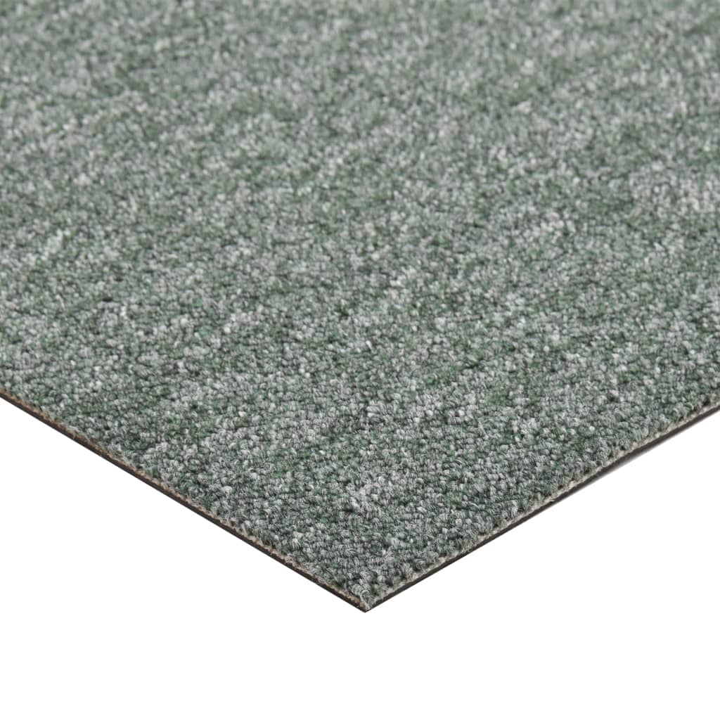 vidaXL Kobercové podlahové dlaždice 20 ks 5 m² 50x50 cm zelené