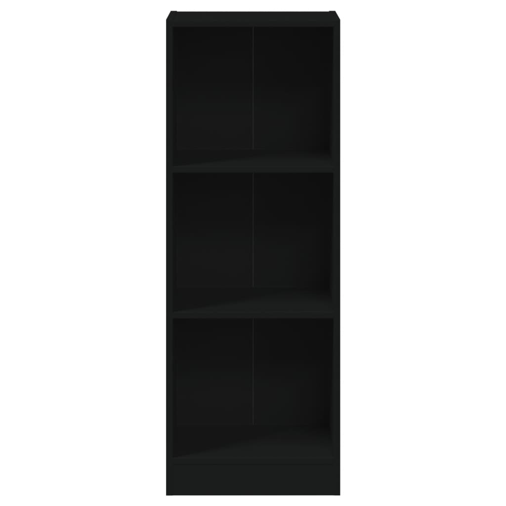 vidaXL Knižnica, 3 police, čierna 40x24x108 cm, kompozitné drevo