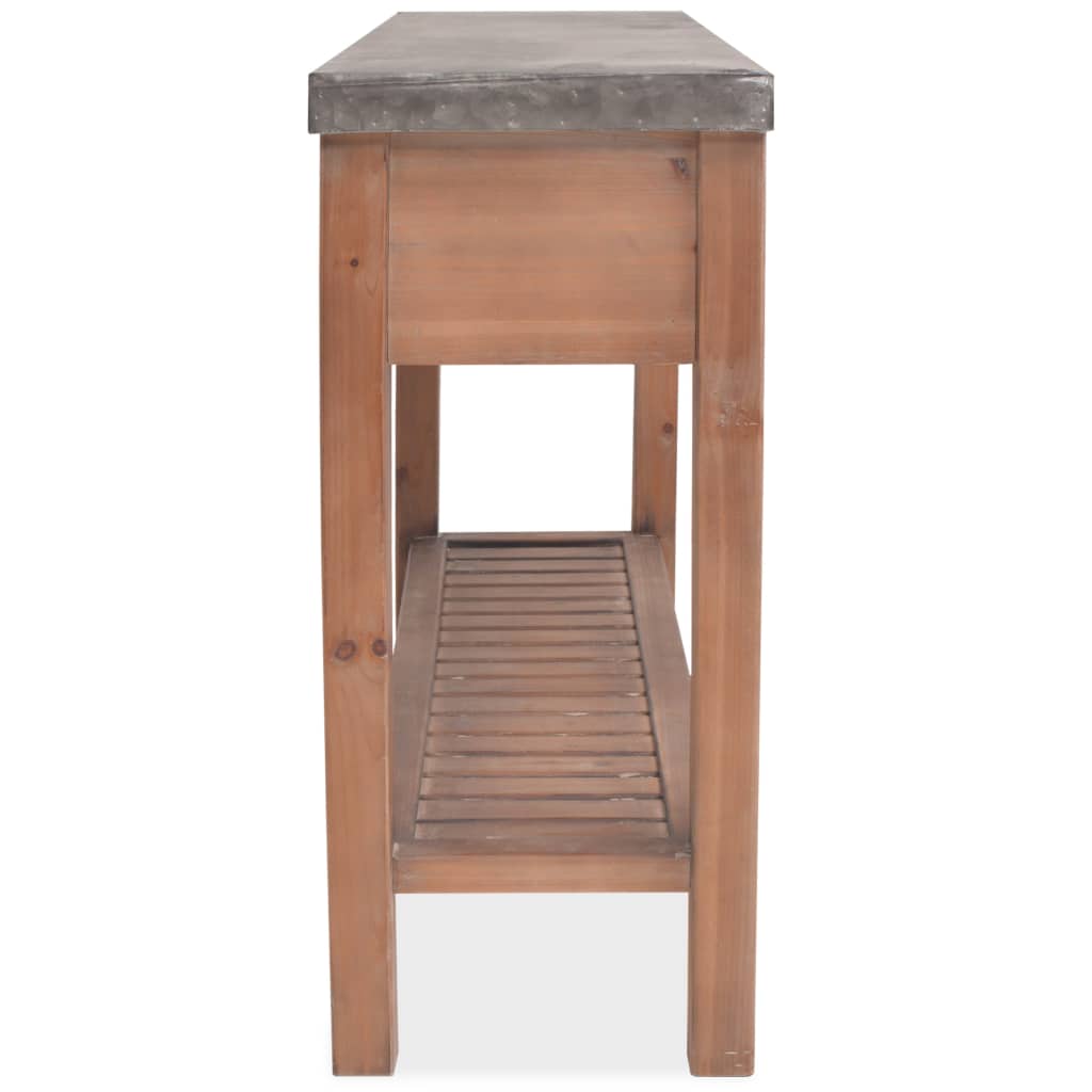 vidaXL Konzolový stolík, jedľový masív 122x35x80 cm