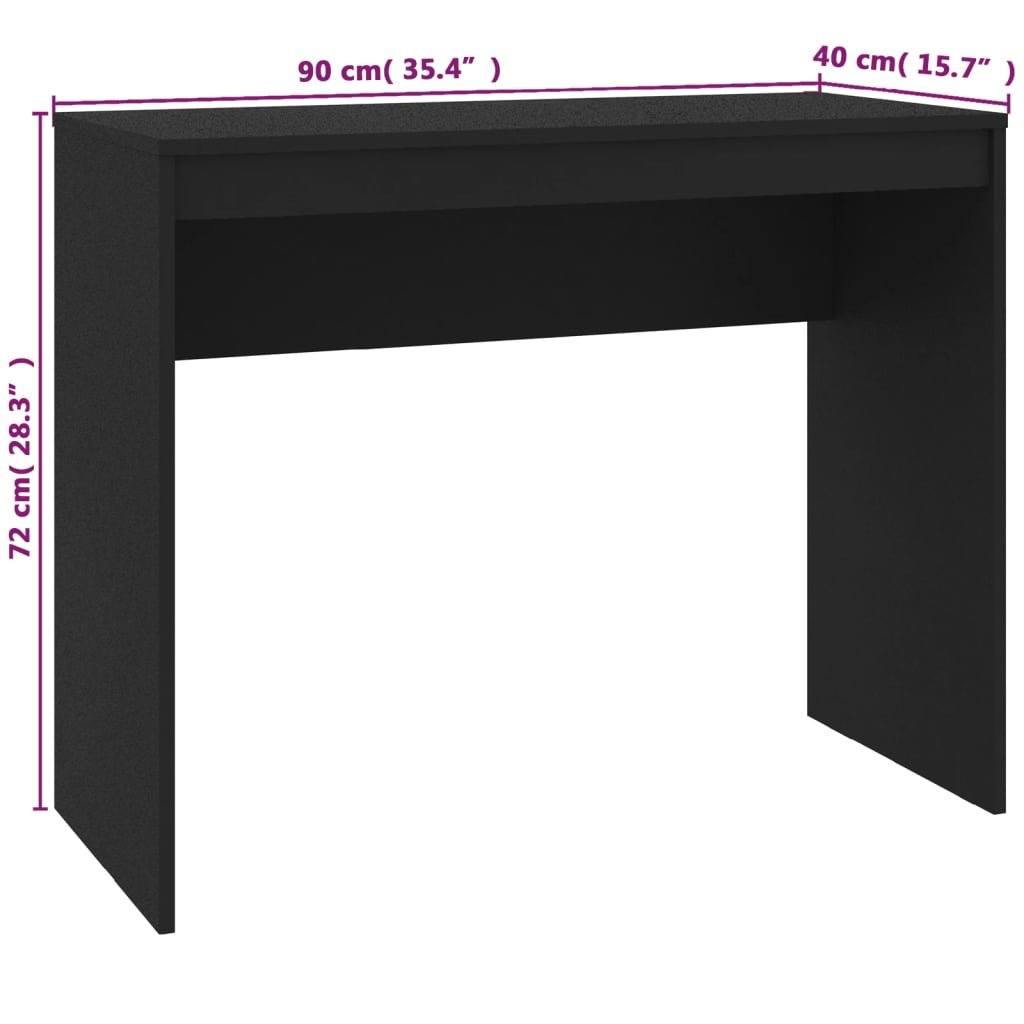 vidaXL Stôl čierny 90x40x72 cm drevotrieska