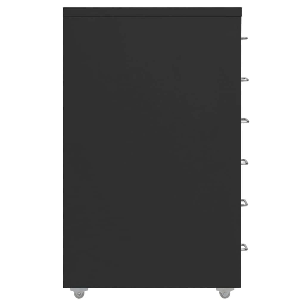 vidaXL Mobilná kartotéka čierna 28x41x69 cm kov
