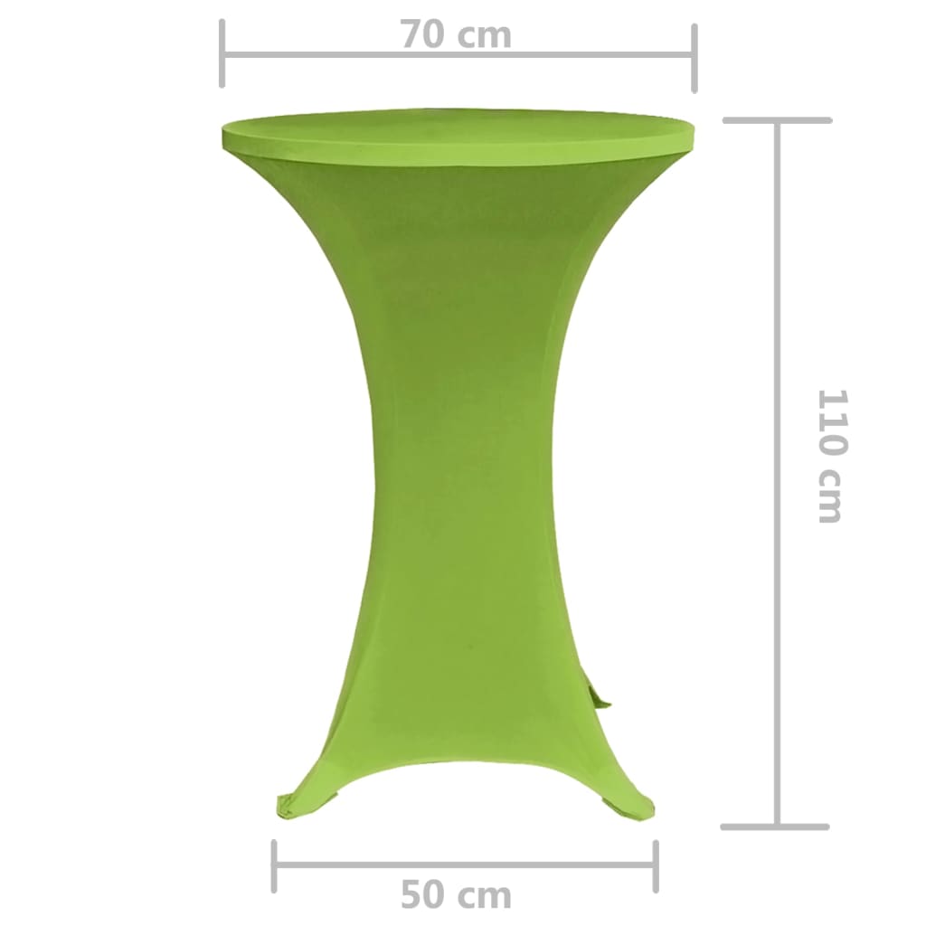 vidaXL Naťahovací návlek na stôl, 2 ks, 70 cm, zelený