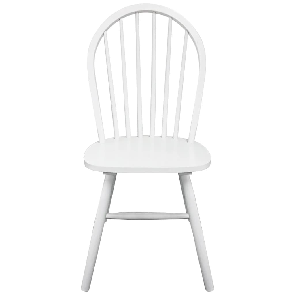 vidaXL Jedálenské stoličky 4 ks, biele, kaučukový masív